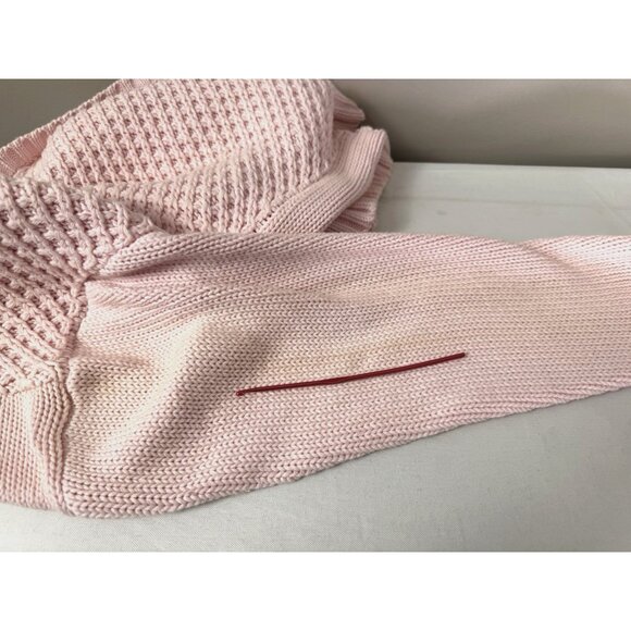 Talbots Women PL Baby Pink Cross Wrap Sweater Coquette Soft Girl Cottagecore Fit - Picture 5 of 12